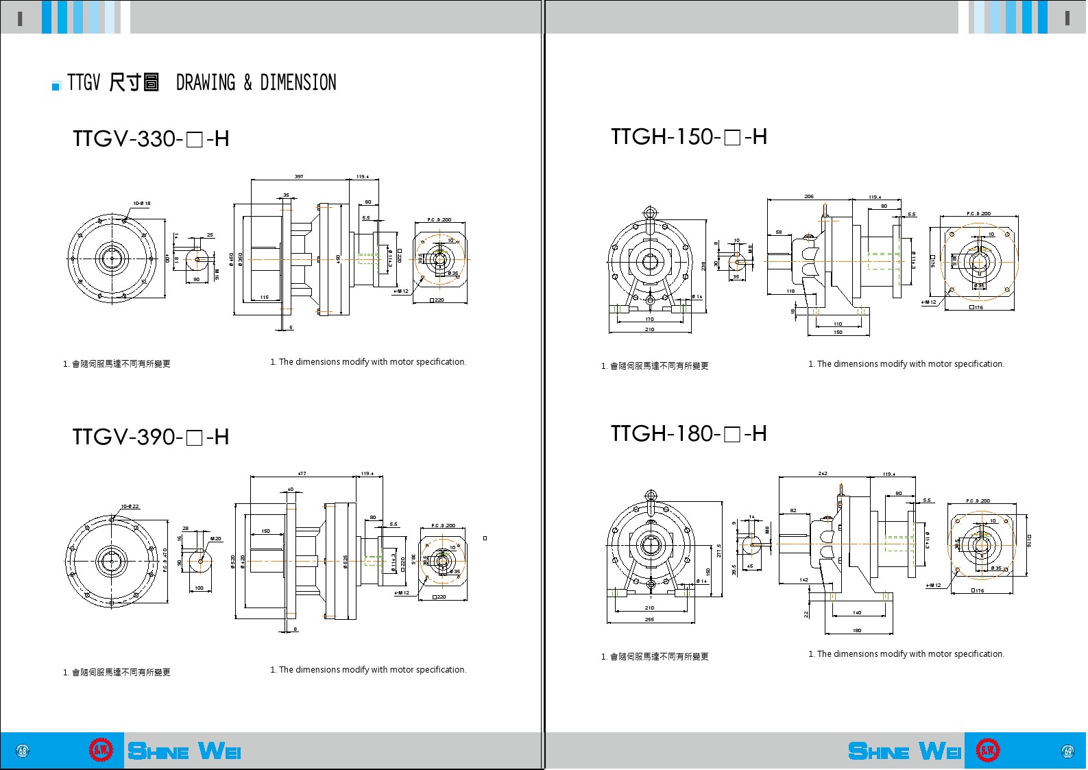 TTGV外型尺寸330H_390HTTGH系列-外型尺寸150H_180H