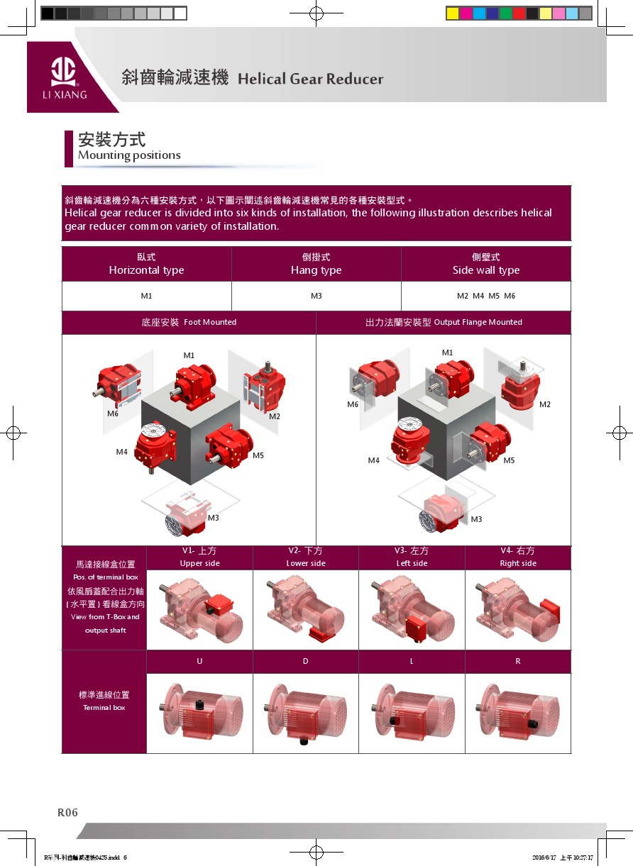 R系列平行軸斜齒輪減速機_安裝方式
